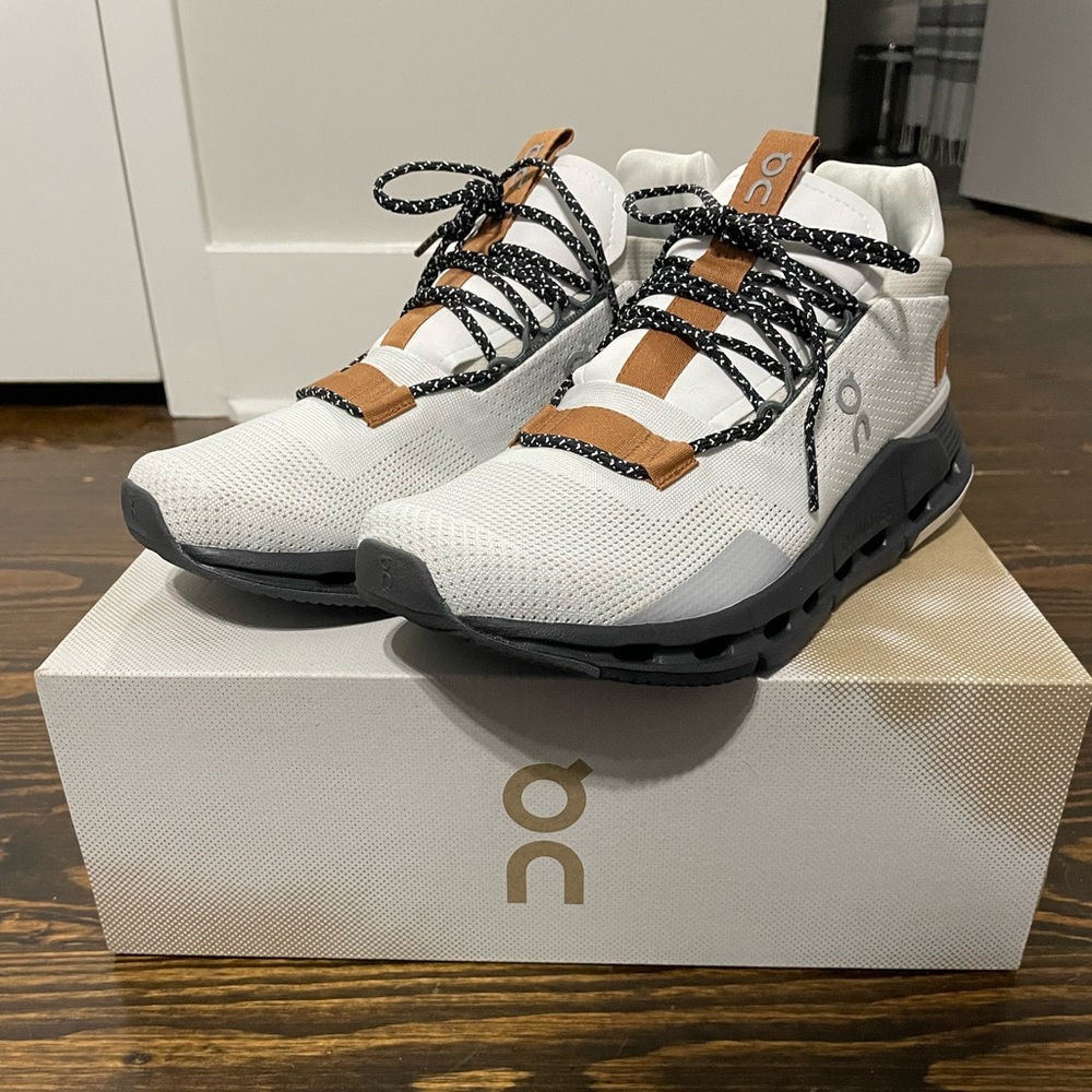 On Cloudnova White/Pecan Size 9 Womens